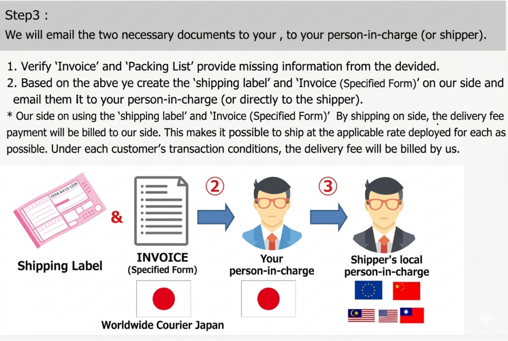 Shipping document creation for Guatemala to Japan logistics